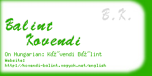 balint kovendi business card